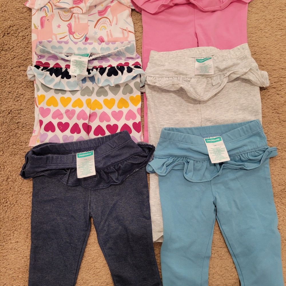 Garanimals Kids Leggings Set - Pink, Gray, Blue, White, Yellow